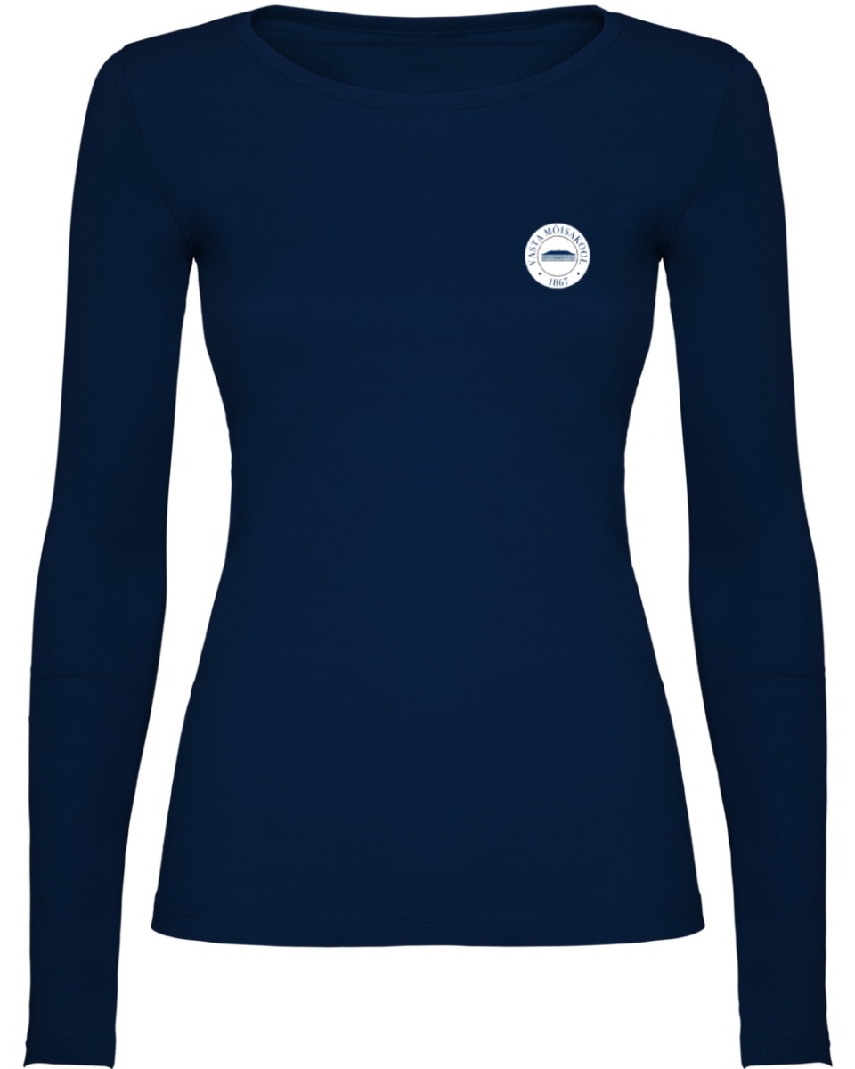 Naiste pikkade varrukatega särk, tumesinine