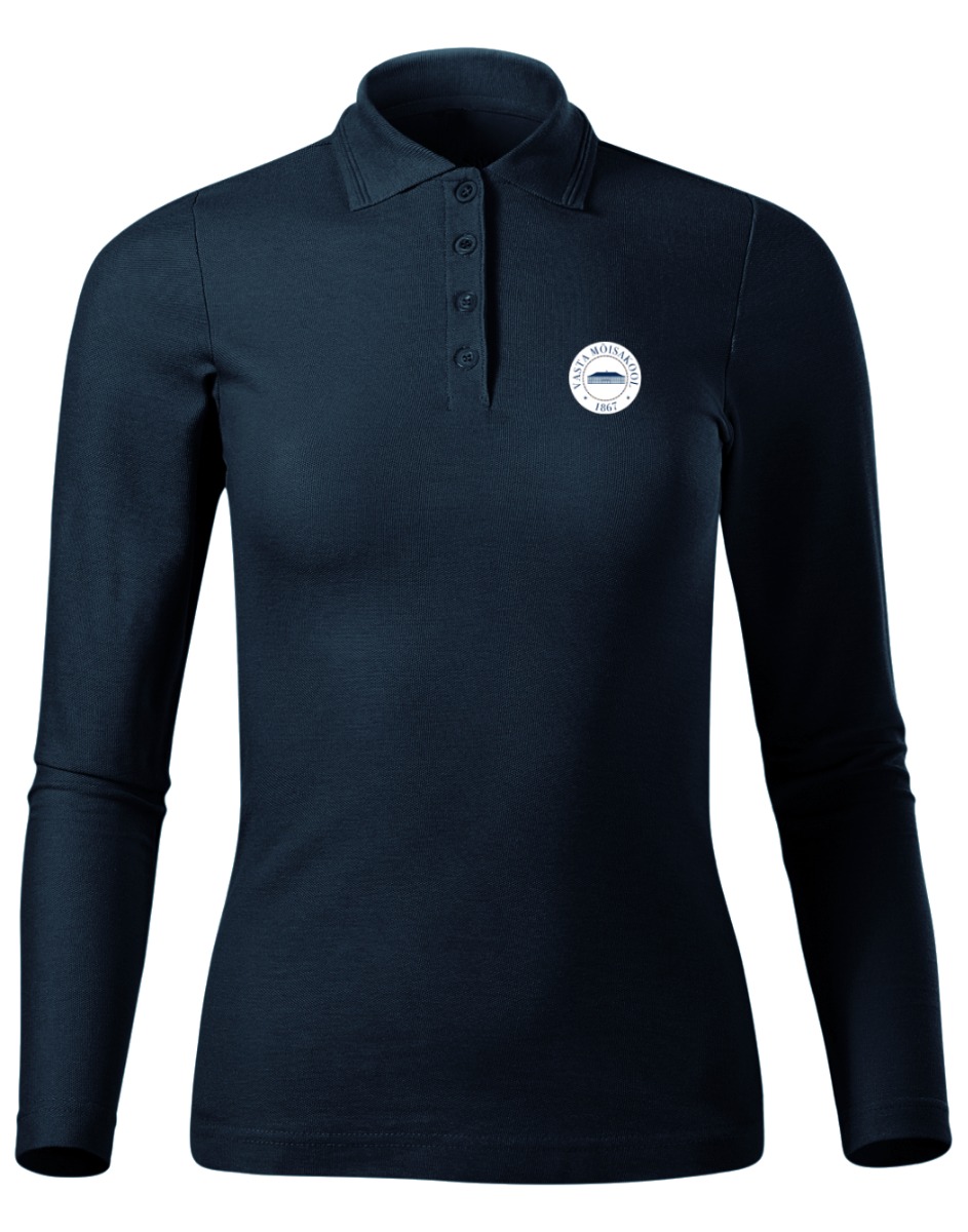 Naiste pikkade varrukatega polosärk, tumesinine