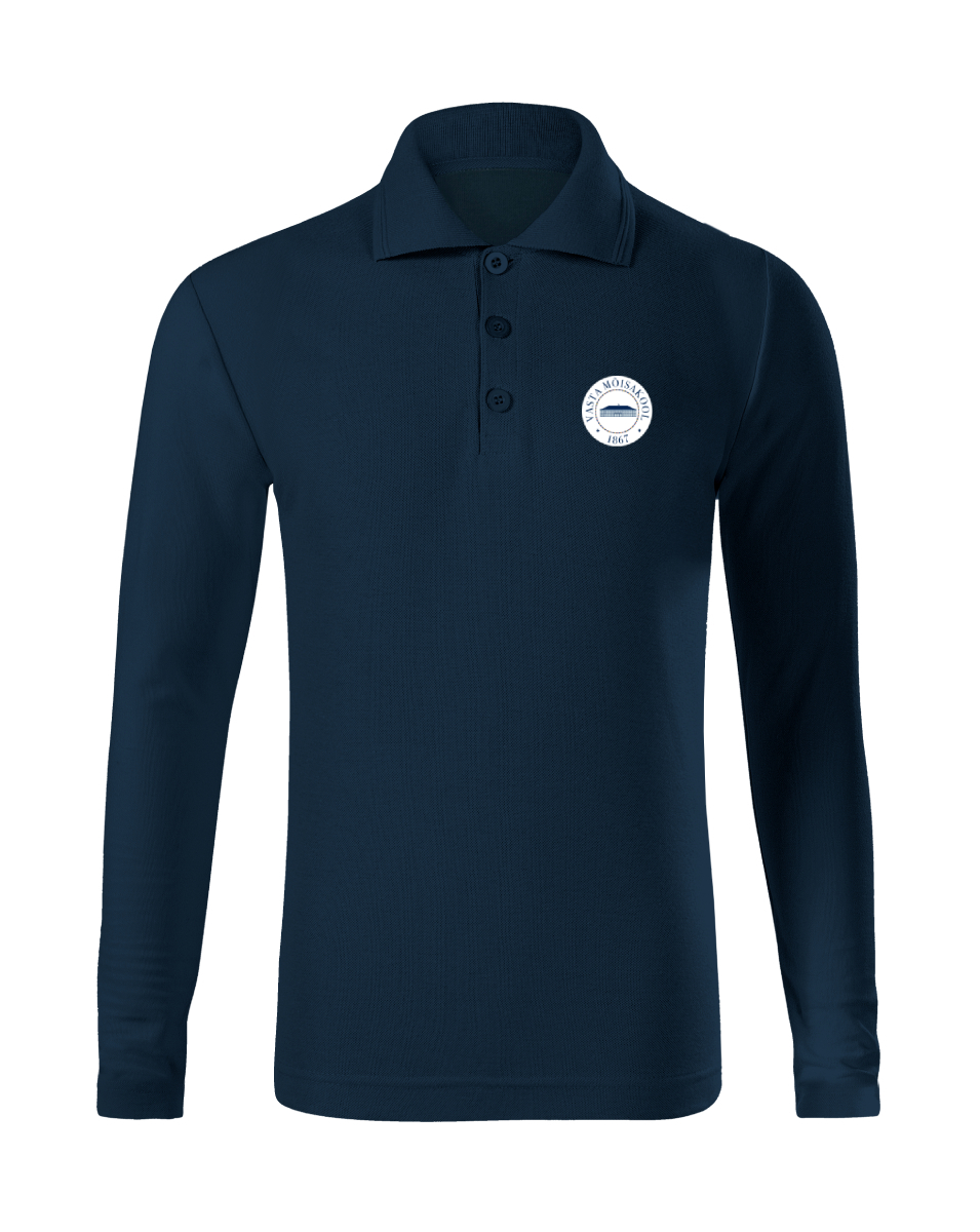 Laste kitsas pikkade varrukatega polosärk, tumesinine