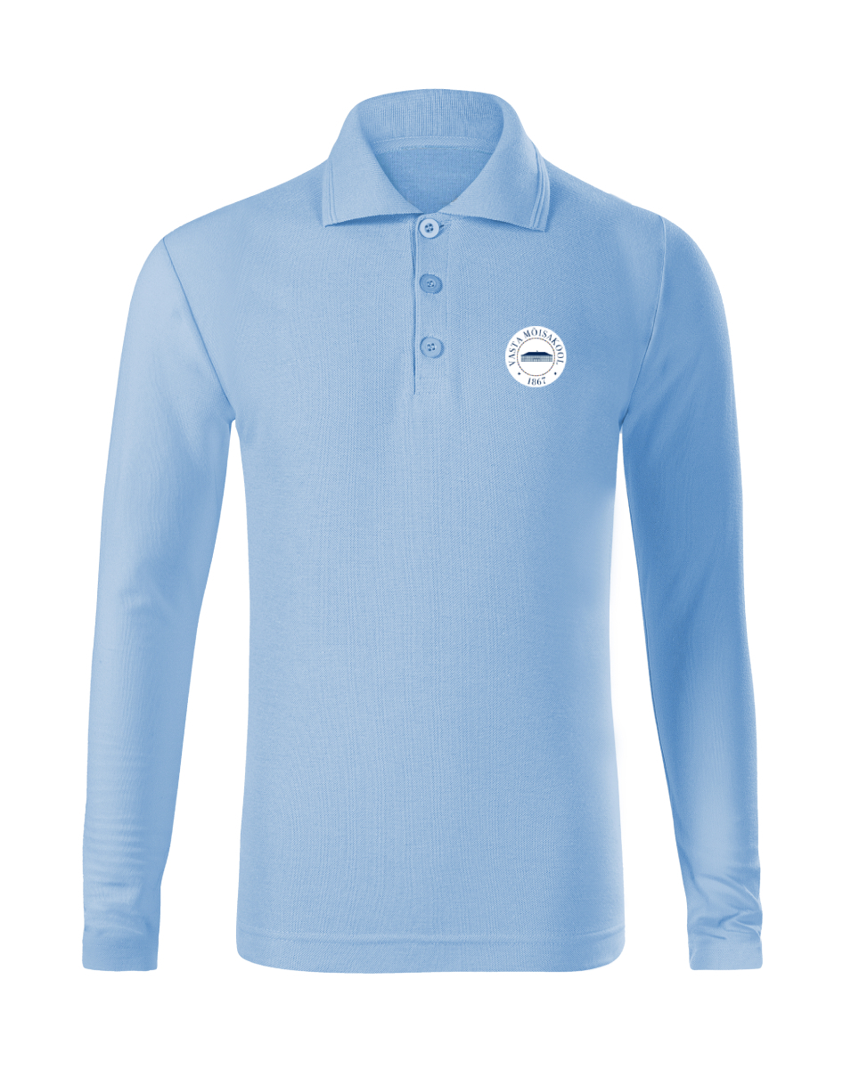 Laste kitsas pikkade varrukatega polosärk, helesinine